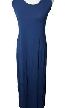 Victoria's Secret Blue Maxi Lounge Dress‎ Low Back Criss Cross Strap Women's M