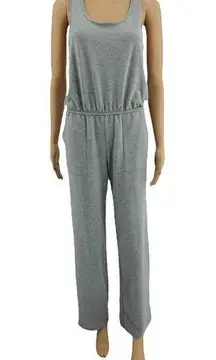 Make the Princess Laugh MEDIUM Gray Racerback Stretchy Knit Roll Cuff Jumpsuit