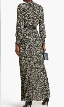 Ba&sh Lisi Pleated Printed Crepe Maxi Dress Floral Long Sleeves Size Medium/6