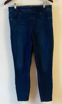 SPANX Jean-ish Ankle Leggings Size Large Twilight Rinse Stretch Denim
