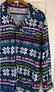 Hanna Andersson Apres Ski Flannel‎ Pajama Top Only Adult XL Button Front Cozy