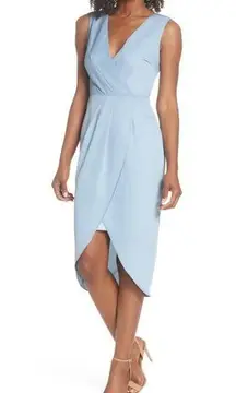 new Cooper St ᪥ Draped Surplice Neck Sleeveless Sheath Dress ᪥ Sky Blue Size 16