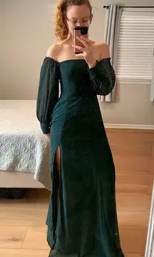 Floor Length Dark Green Dress