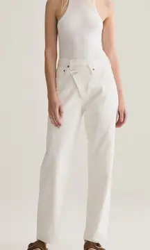 Agolde Criss Cross Upsized Organic Cotton Jean in Paste Off White Ivory - XS 24