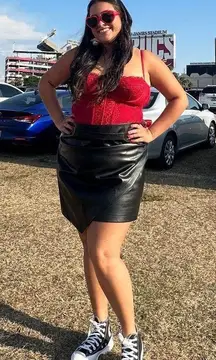 Wrap Leather Skirt