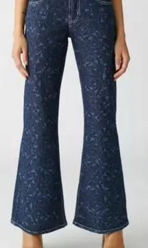 BDG Dark Blue Patterned Low Rise Flare Jeans 👖