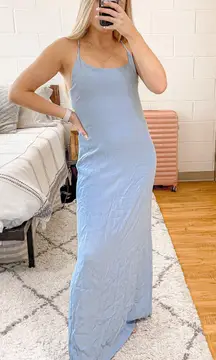 Blue Maxi Dress Open Back