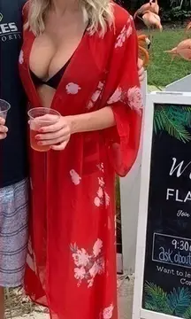 Red Lulus Cover Up Dress/Top, Small