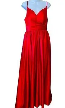 Christina Wu NWT  celebration red satin bridesmaid ball gown dress