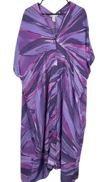 H&M Purple Abstract Swirl Print Maxi Dress Kimono Caftan Resort Mumu Maxi XS/S