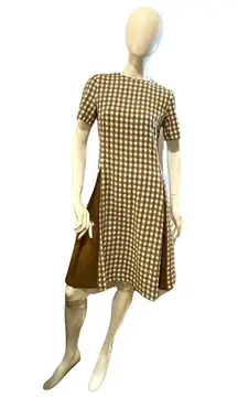 Vintage 1960s Gingham Pleated Dress White …