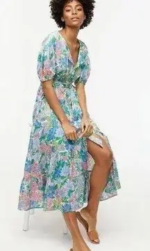 J. Crew Beachwear Cotton Voile Tiered Maxi Dress in Fairy Floral (Sz XXL)