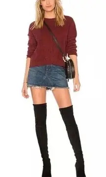Size Medium Rails Joana Sweater in Oxblood Cashmere Wool Crewneck