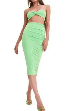 Ser.O.Ya Two Piece Julia Set Top and Skirt Lime Green Size XS NWT