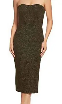 Dress The Population Claire Shimmer Strapless Midi Dress XS NWOT