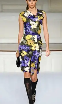 New Oscar de la renta floral belted dress