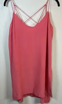 Anthropologie Maeve Women’s Meret Silk Cami Tunic Top Coral Strappy Flaw  Size 8