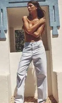 Metallic Straight Leg Jeans