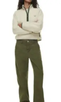 TNA Greenwich Pant High Waisted Relaxed Twill Carpenter Pants Gd Fatigue Size 2