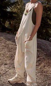 Free People Movement Hot Shot Onesie Beige Oatmeal Heather