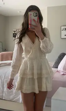 Preppy lace dress long sleeve