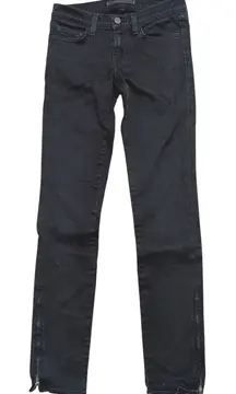 J Brand Womens 25 Skinny Jeans The Deal Style Dark Denim Zip Ankles Stretch