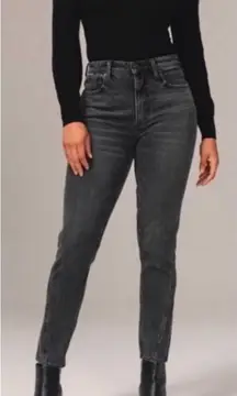 Abercrombie & Fitch curve love huge rise skinny black wash jeans size 28/6 short