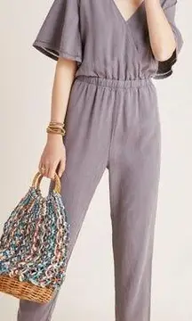 Cloth & Stone Anthropologie  Gulpiyuri Gray Jumpsuit