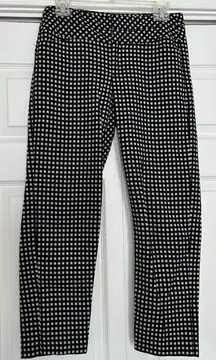 Elle Mid Rise Black & White Check Straight Leg Cropped Pants Women's Size 2