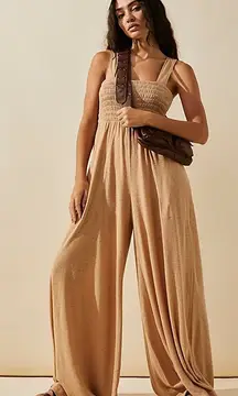 Free People Beach Homecoming Wide Leg Jumpsuit size M