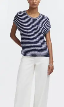 Madewell Ribbed Pocket Sweater Tee in Stripe - Size - XS