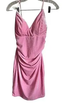 Unbranded Bubblegum Pink Velour Body Con Mini Dress