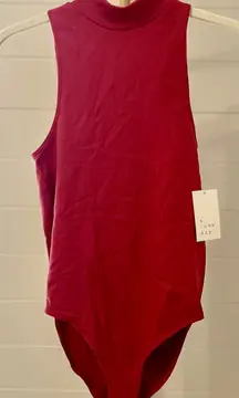 Women's Seamless Bodysuit - A New Day™ Dark Pink XS: Mock Turtle Neck