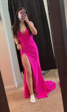 hot pink prom dress