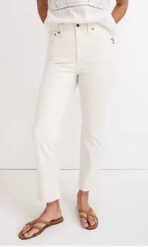Madewell Slim Demi-Boot Jeans Cream Off White Vintage Canvas Ankle Bootcut 25P