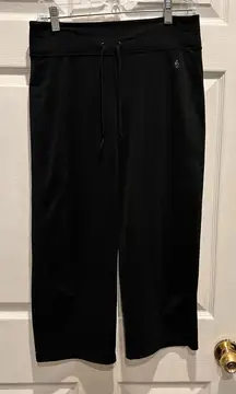 Adidas Womens Activewear Capri Pants Black Climalite Drawstring Stretch‎ M