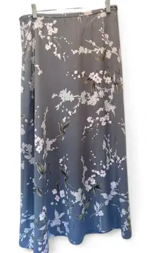 Kathie Lee Collection Vintage Gray Floral Midi Skirt Size 12