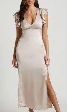 Showpo Phagie Midi Dress - Champagne