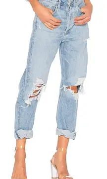 Agolde Women’s 90's Mid Rise Loose Fit Jeans Straight Leg Distressed Fall Out 26