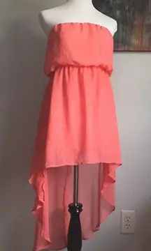 Gorgeous coral high/low dress Y2K