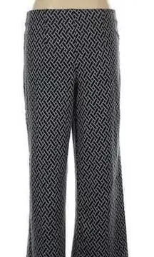 Jules & Leopold Wide Leg Pants Black White Chain Print Size LG