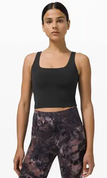 Nulu Fold Tight Crop Yoga Tank Top Black