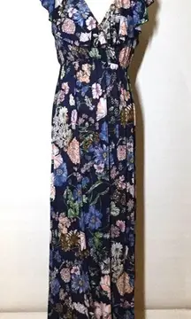 C- MODE Multicolored Ruffle Maxi Dress