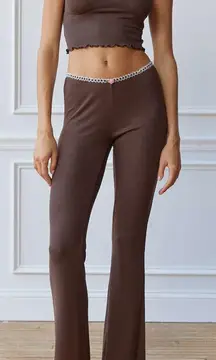 Urban Outfitters Out From Under Sweet Dreams Lace-Trim Lounge Pants Brown y2k