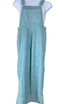 Goddess Gear Overalls Size Small Hemp Cotton Blend Blue White Pockets Adjustable