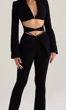 HOUSE OF CB 'Layla' Black V-Front Trousers NWOT Size Small $135.00 MSRP