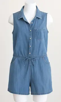 Universal Thread Womens Denim Romper Size L Blue‎ Casual Western Utility Minimal
