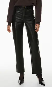 Wilfred The Melina Pant High Waist Vegan Leather Black Soft Sheen straight Leg 2