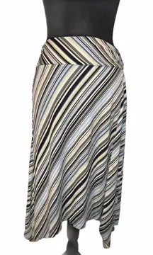 New York & Company Asymmetrical Striped Skirt 