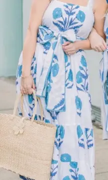 Victoria‎ Dunn Womens Floral Sleeveless King Street Maxi Dress French Blue Large